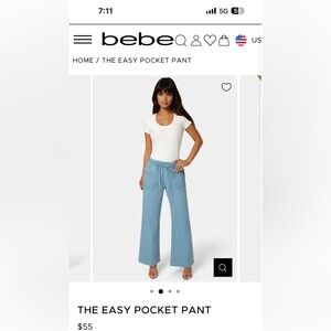 Bebe Denim Straight-Leg Pants